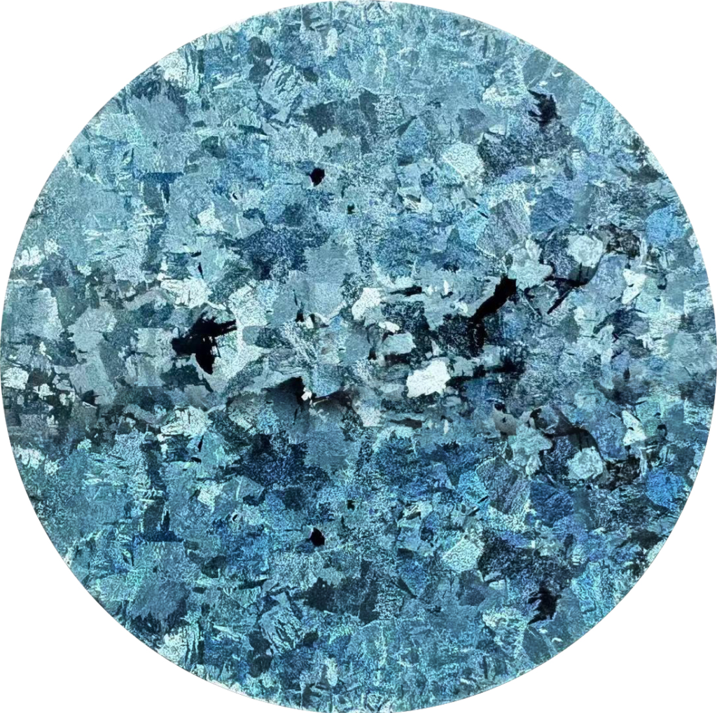 Close-up of ice crystal titanium material, displaying its unique crystalline texture and durable finish.