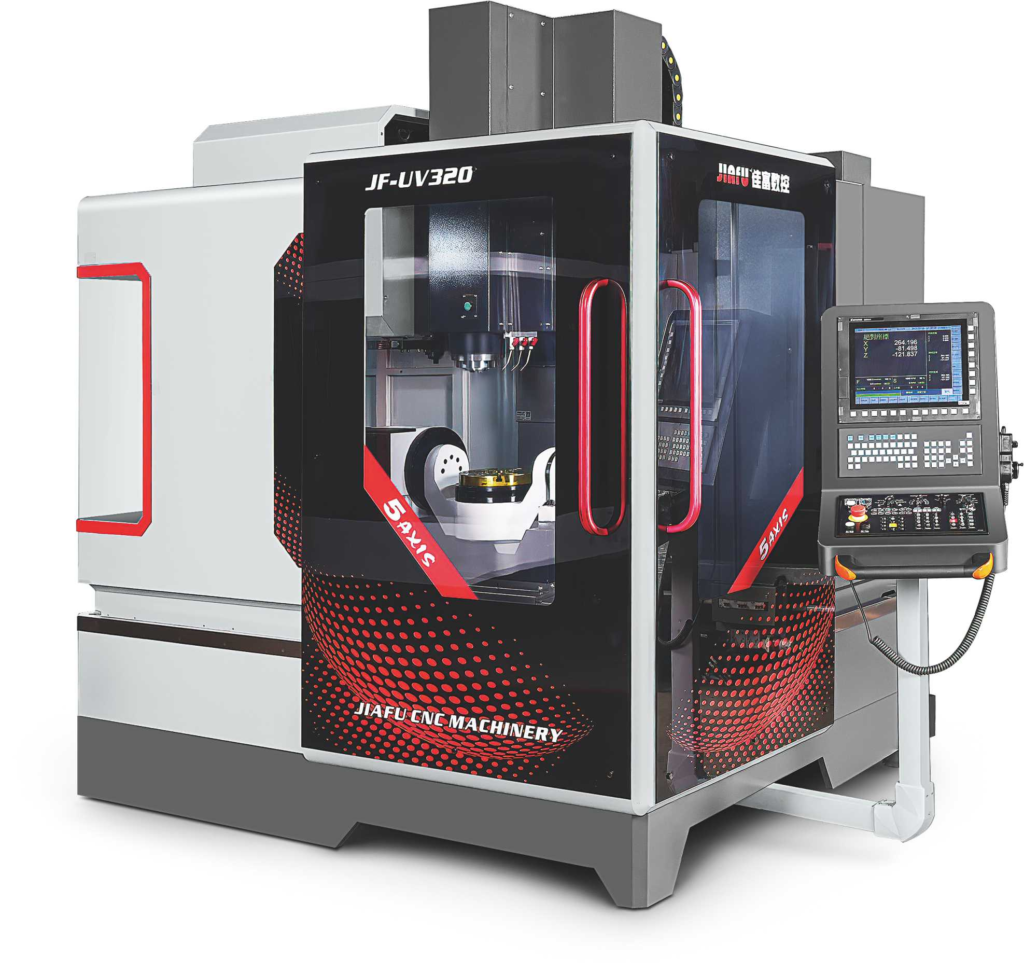 AMP Precision's new 5-axis CNC machining center, showcasing its advanced design and capabilities for precision manufacturing.
