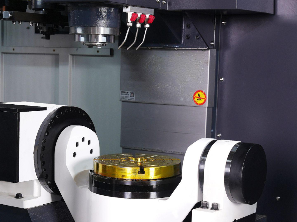 AMP Precision's new 5-axis CNC machining center, showcasing its advanced design and capabilities for precision manufacturing.