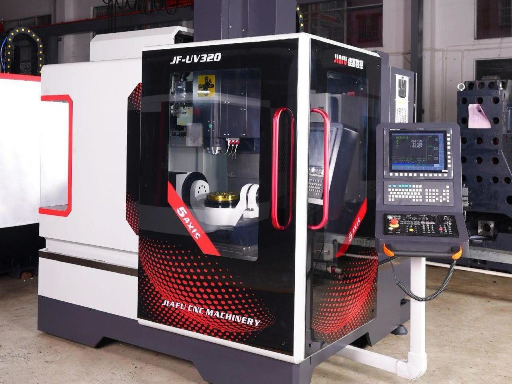 AMP Precision's new 5-axis CNC machining center, showcasing its advanced design and capabilities for precision manufacturing.