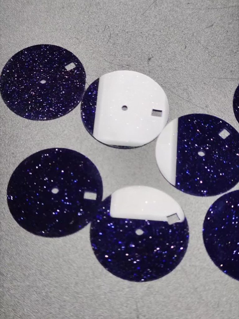 Blue Goldstone gemstone with shimmering deep blue sparkles.